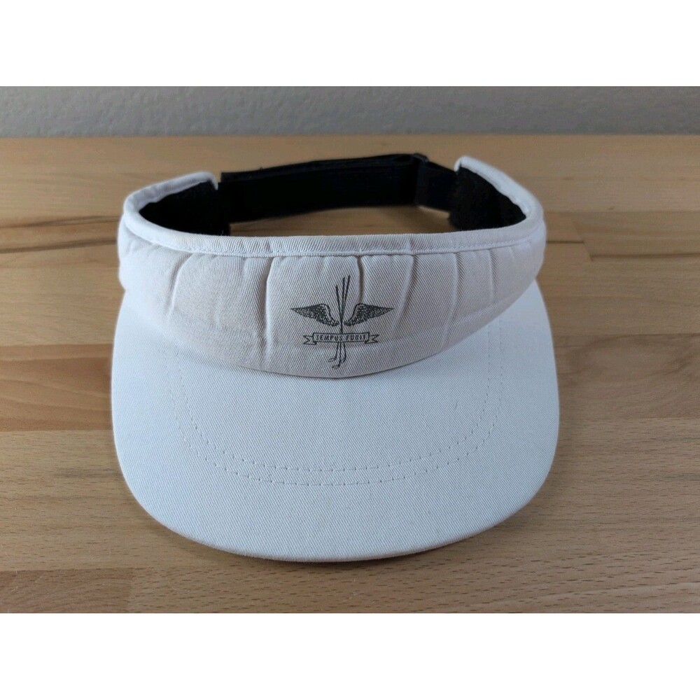 Link Soul Golf Visor Tempus Fugit White Strap Back Adjustable Golfer